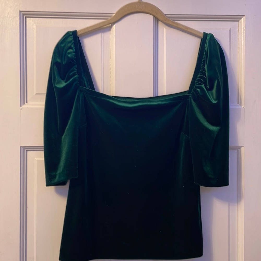 Emerald green velour top by Aqua